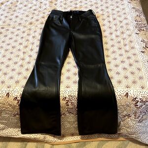 Hollister Black Flare Leather Pants